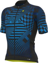 Ale Fietsshirt Korte Mouwen PRS Checker - Blauw - M - Valt klein