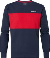 Petrol Industries - Heren Colorblock sweater - Rood - Maat XS