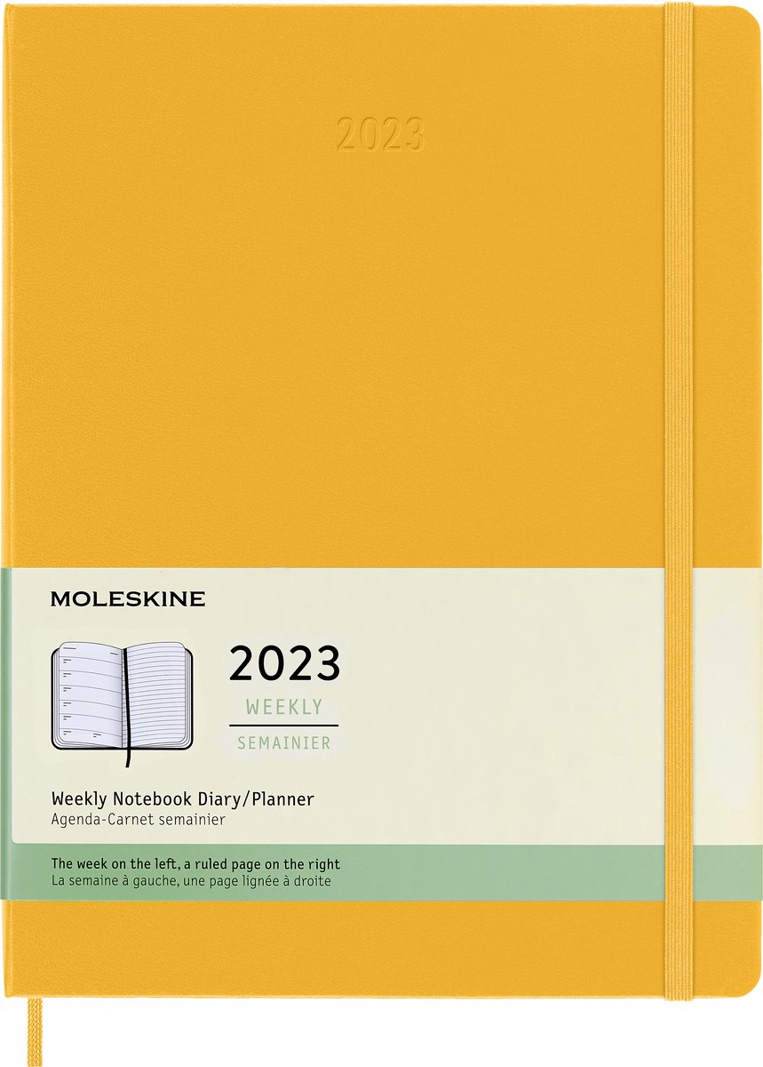 Moleskine 12 Maanden Agenda - 2023 - Wekelijks - XL - Harde Kaft - Oranje Geel