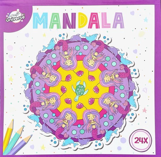 kleurboek Mandala voor Kinderen Zeemeermin in de Zee