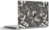 Laptop sticker - 17.3 inch - Vogel - Patroon - Wolken - 40x30cm - Laptopstickers - Laptop skin - Cover