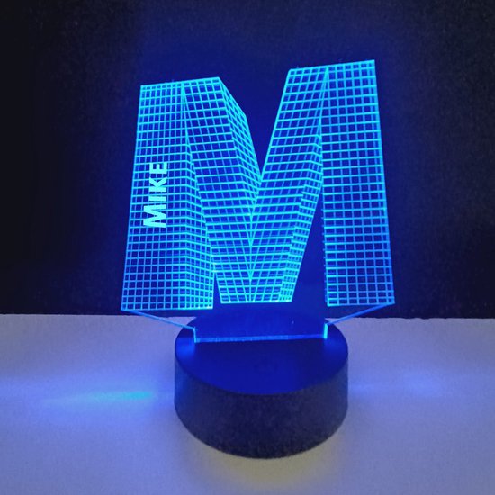 3D LED Lamp - Letter Met Naam - Mike