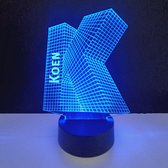 3D LED Lamp - Letter Met Naam - Koen