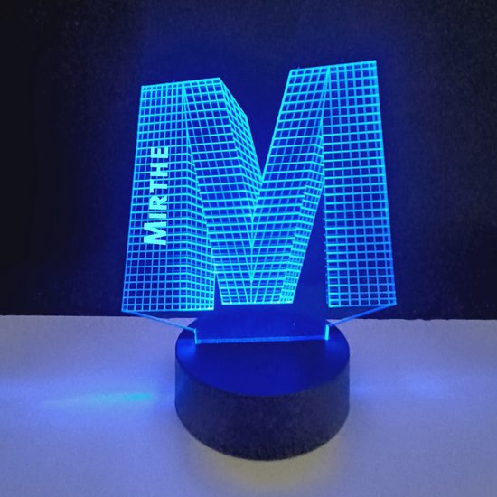 Lampe LED 3D - Lettre Prénom - Mirthe