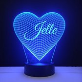 3D LED Lamp - Hart Met Naam - Jelle