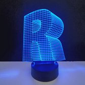 3D LED Lamp - Letter - R
