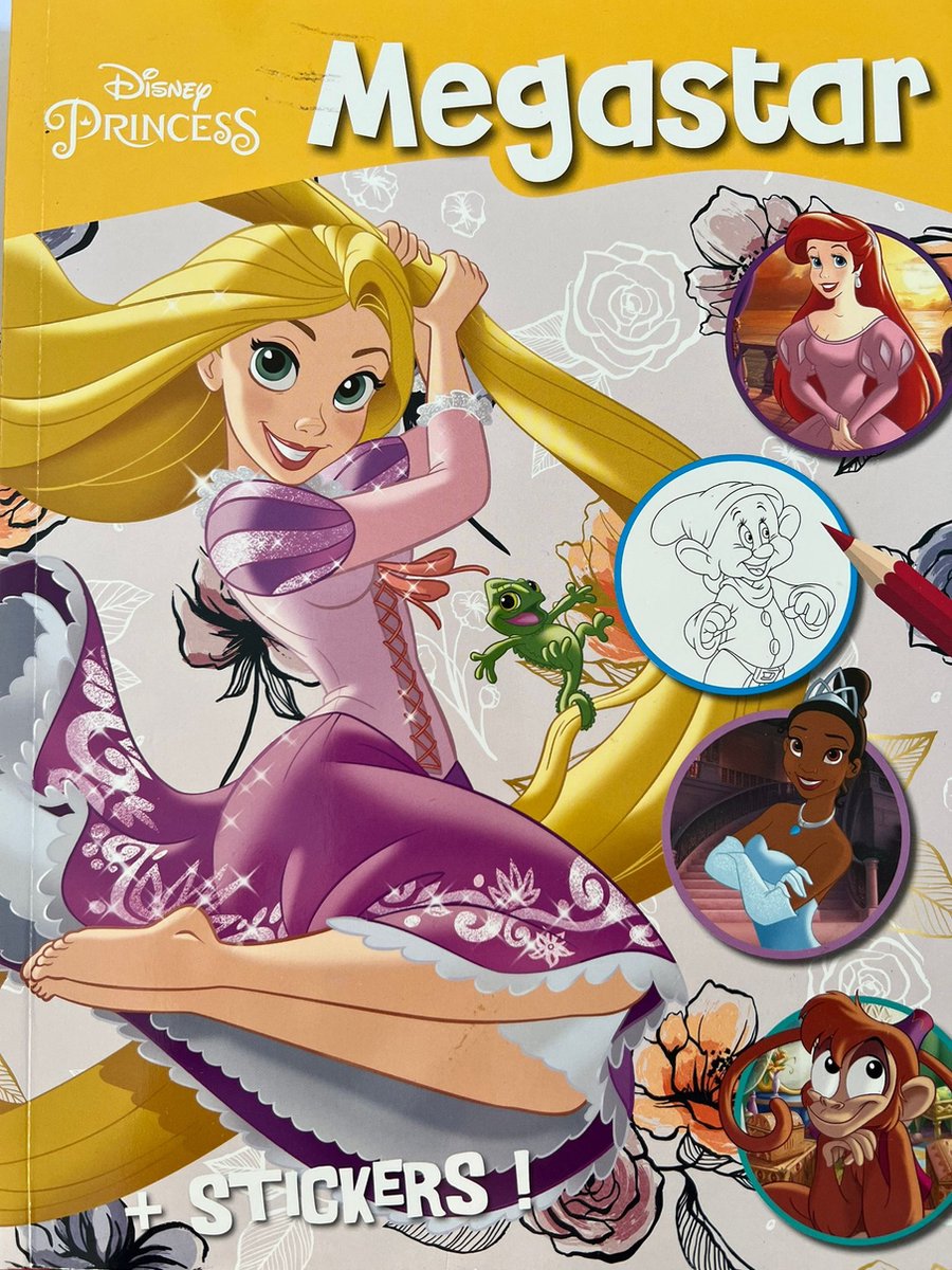 kleurboek disney princess met stickers vol met alle prinsessen megastar