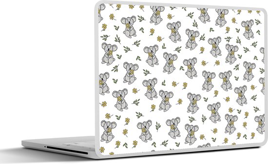 Laptop sticker - 13.3 inch - Koala - Bloemen - Patronen - Kind - 31x22,5cm - Laptopstickers - Laptop skin - Cover