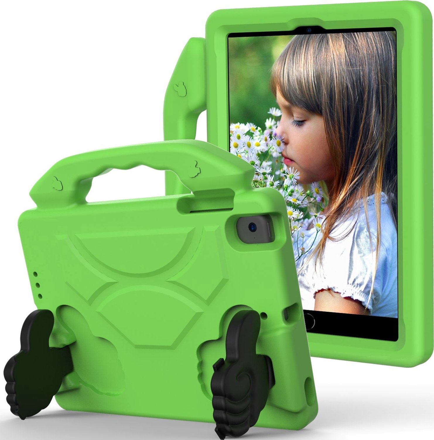 Mobigear Thumbs Up Tablethoes geschikt voor Apple iPad Mini 5 (2019) Kinder Tablethoes met Handvat - Groen