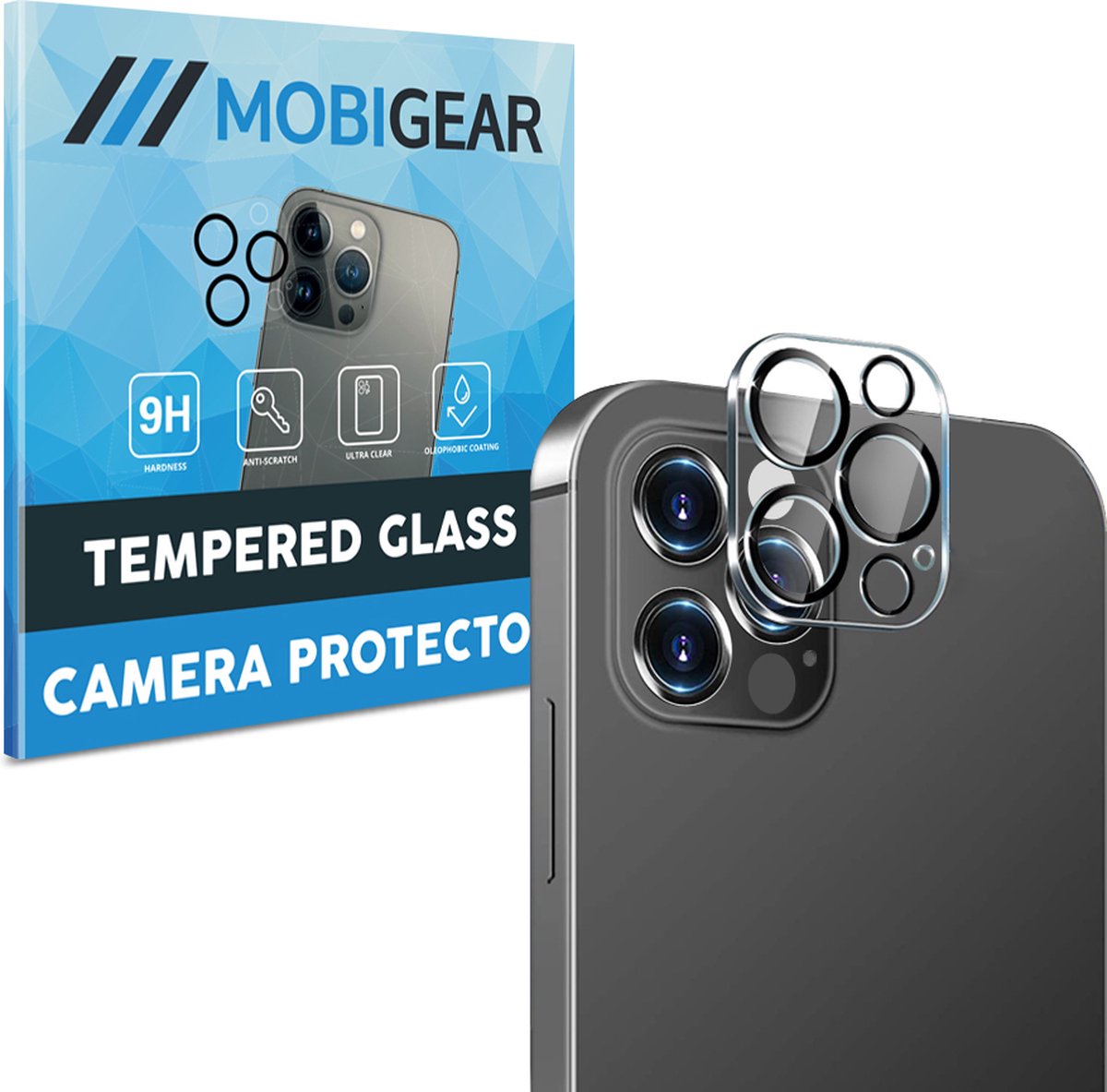 Mobigear Screenprotector geschikt voor Apple iPhone 13 Pro Glazen | Mobigear Camera Protector - Case Friendly