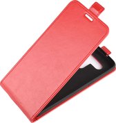 Mobigear Telefoonhoesje geschikt voor LG K61 Hoesje | Mobigear Flipcase | Pasjeshouder voor 1 Pasje | Telefoonhoesje voor Pinpas / OV Kaart / Rijbewijs - Rood