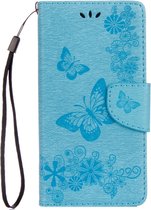 Mobigear Telefoonhoesje geschikt voor Motorola Moto G5 Plus Hoesje | Mobigear Butterfly Bookcase Portemonnee | Pasjeshouder voor 2 Pasjes | Telefoonhoesje voor Pinpas / OV Kaart / Rijbewijs - Blauw