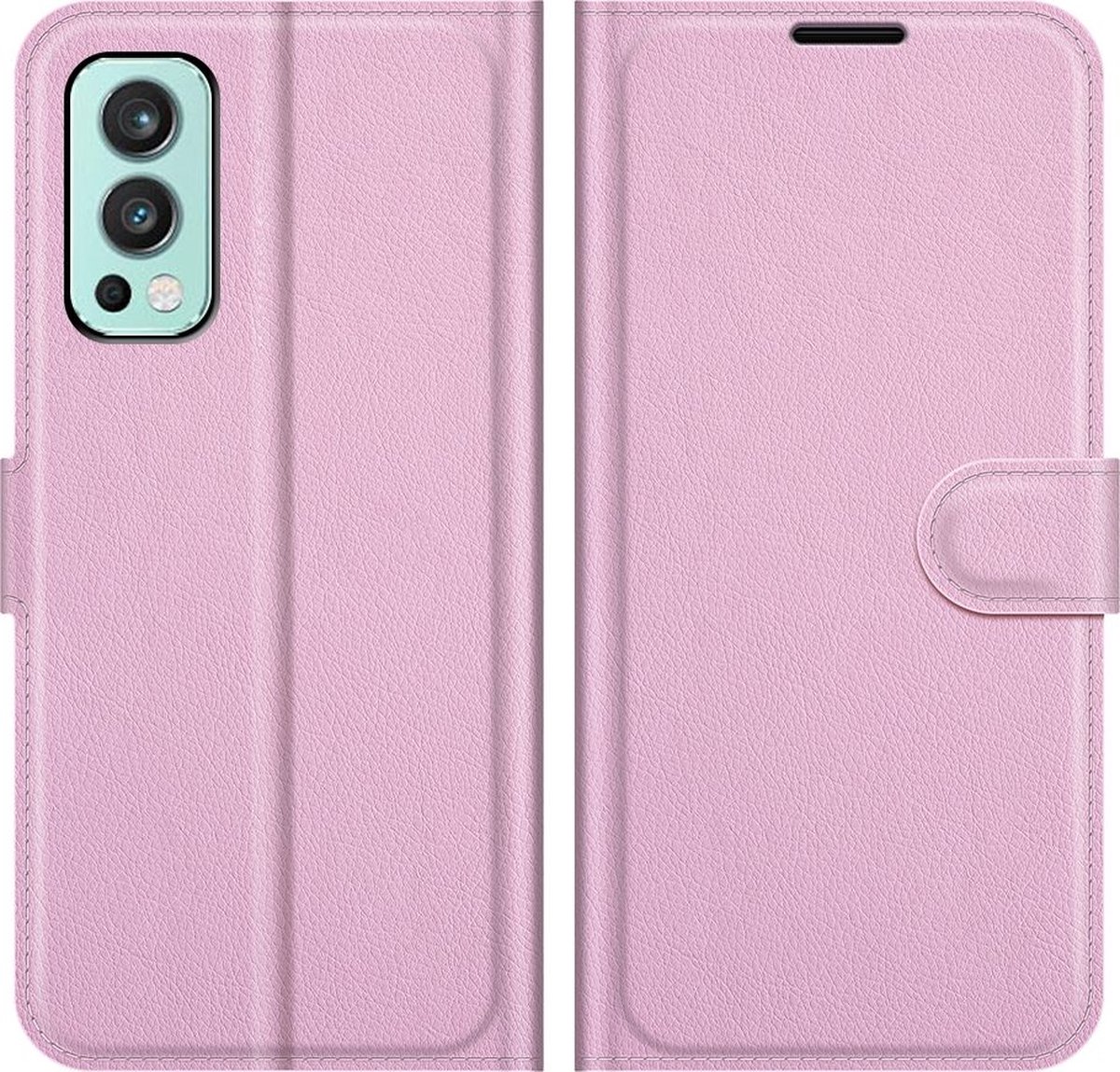 Mobigear Telefoonhoesje geschikt voor OnePlus Nord 2 Hoesje | Mobigear Classic Bookcase Portemonnee | Pasjeshouder voor 3 Pasjes | Telefoonhoesje voor Pinpas / OV Kaart / Rijbewijs - Roze