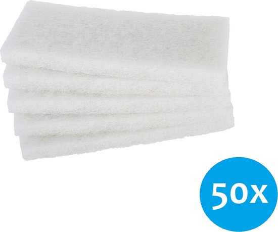 Tampons à récurer Doodlebug blancs - pack économique de 50 pièces - 25x12cm - récurer et nettoyer les sols et les murs