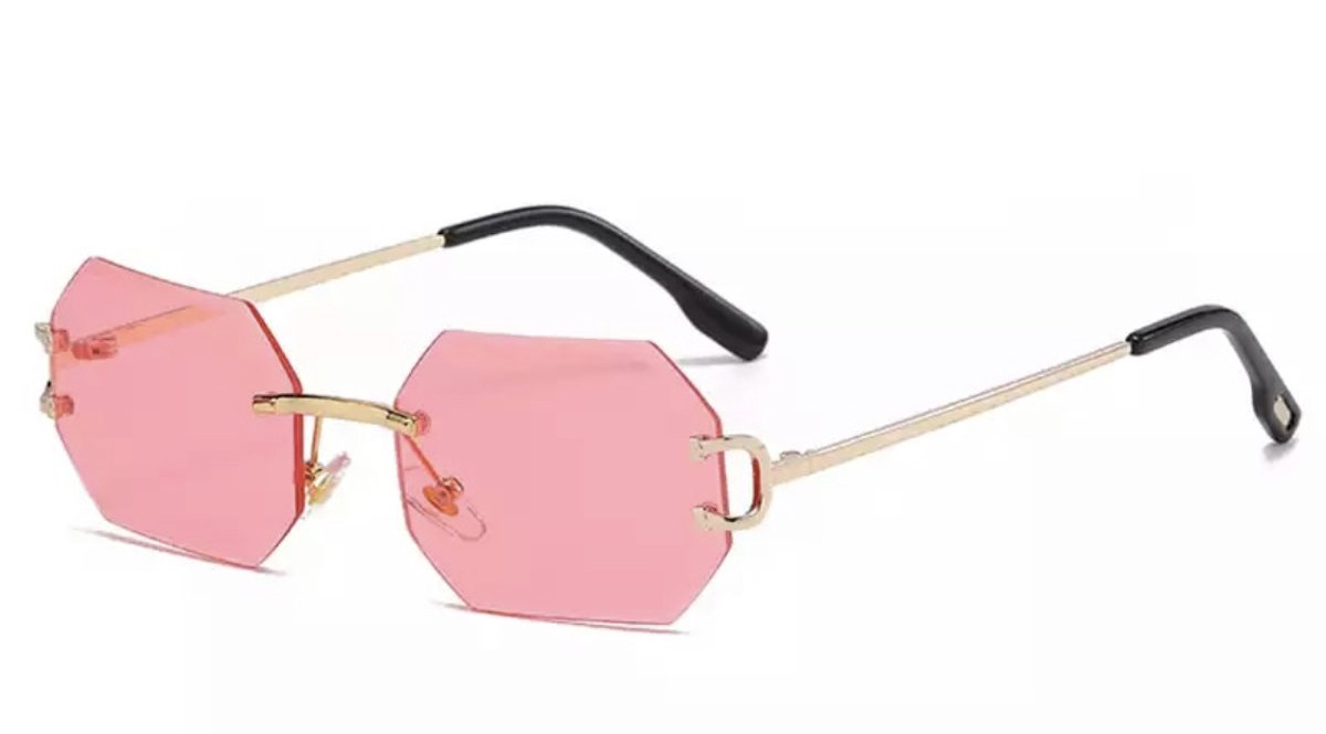 Heren zonnebril - Diamond Gold Pink - Dames zonnebril - Sunglasses - Luxe design - U400 protection - HD