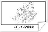 Poster Stadskaart – Zwart Wit - Kaart – La Louvière – België – Plattegrond - 30x20 cm