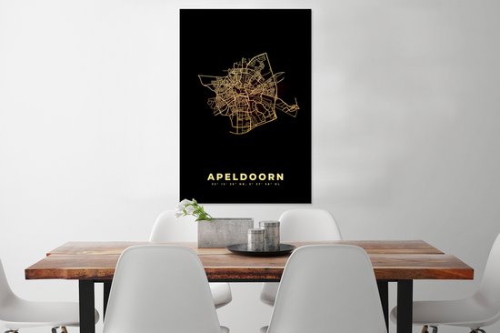 Cadre photo avec affiche - Apeldoorn - Carte - Plan de la ville - Plan d'étage - 80x120 cm - Cadre pour affiche