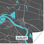 Poster Aalst - Blauw - Plattegrond - Stadskaart - Kaart - 75x75 cm