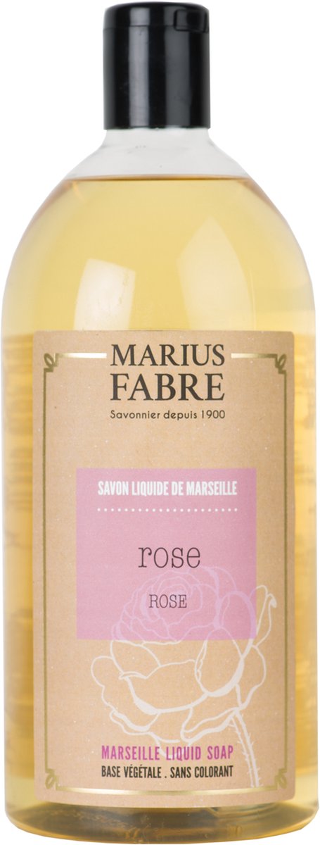 Marius Fabre Franse Vloeibare Marseille Hand Zeep - Roos - 1 liter Na Vulling