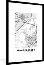 Fotolijst incl. Poster - Kaart - Maasplassen - Nederland - Plattegrond - Stadskaart - 80x120 cm - Posterlijst