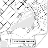 Poster Stadskaart - Kaart - Westeinder Plassen - Nederland - Plattegrond - 30x30 cm