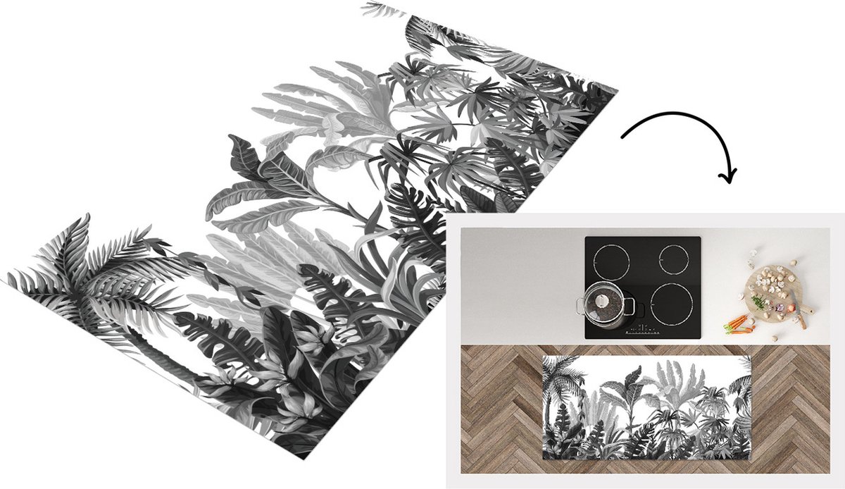 KitchenYeah Keukenloper - Loper keuken - Design - Bladeren - Natuur - 120x60 cm - Keukenloper vinyl Multicolor