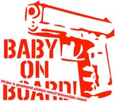 Autotoebehoren - Stickerloods Baby on Board Gun -autoraamsticker- Auto sticker- 15x9cm