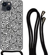 Coque avec cordon iPhone 13 - Meiden - Roses - Motifs - Fille - Kids - Enfants - Enfant - Siliconen - Bandoulière - Coque arrière avec cordon - Coque pour téléphone avec cordon - Coque avec corde