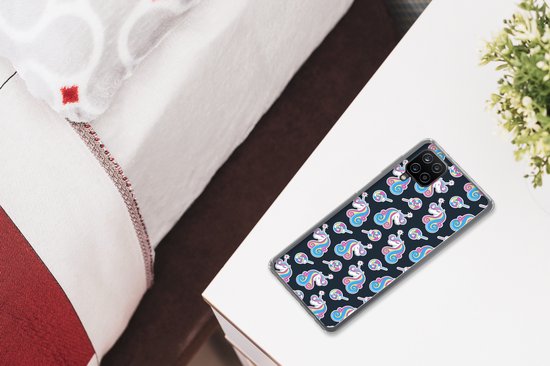 Coque Samsung Galaxy A12 - Fille - Unicorn - Bonbon Sucette - Motifs - Coque de téléphone en Siliconen -