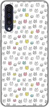 Geschikt voor Samsung Galaxy A50 hoesje - Meisje - Kat - Huisdieren - Patronen - Girl - Kids - Kinderen - Siliconen Telefoonhoesje