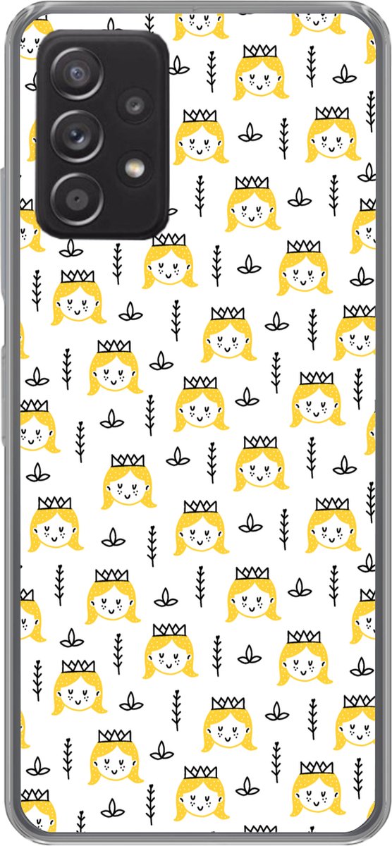 Telefoonhoesje Geschikt voor Samsung Galaxy A33 5G hoesje - Meisjes - Prinses - Kroon - Patronen - Girl - Kids - Kinderen - Siliconen Telefoonhoesje Telefoonhoesje