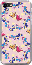 Geschikt voor iPhone SE 2020 hoesje - Meisje - Vlinder - Insecten - Patronen - Girl - Kids - Kinderen - Siliconen Telefoonhoesje