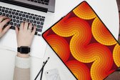 Laptophoes 15.6 inch - Design - Retro - Rood - Abstract - Laptop sleeve - Binnenmaat 39,5x29,5 cm - Zwarte achterkant