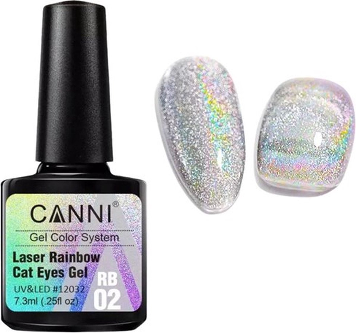 Rainbow cateye gellak RB02 - Gellak 7,3ml - Nailart - Nagelversiering - Nagelverzorging - Nagelstyliste - Glitters - Cateye nagels