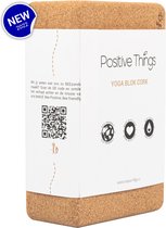 Positive Things Yoga Blok eco natuurkurk - Incl Yogales - Afgeronde hoeken