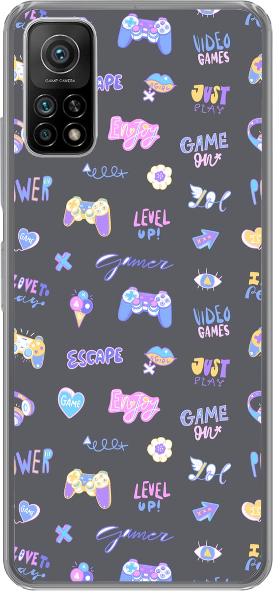 Telefoonhoesje Geschikt voor Xiaomi Mi 10T 5G hoesje - Meisjes - Gaming - Console - Patronen - Girl - Kids - Kinderen - Kindje - Siliconen Telefoonhoesje Telefoonhoesje