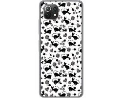 Telefoonhoesje Geschikt voor Xiaomi 11T hoesje - Meisje - Kat - Muis - Patronen - Girl - Kids - Kinderen - Meiden - Siliconen Telefoonhoesje Telefoonhoesje