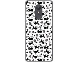 Telefoonhoesje Geschikt voor Xiaomi Geschikt voor Redmi 5 hoesje - Meisje - Kat - Muis - Patronen - Girl - Kids - Kinderen - Meiden - Siliconen Telefoonhoesje Telefoonhoesje