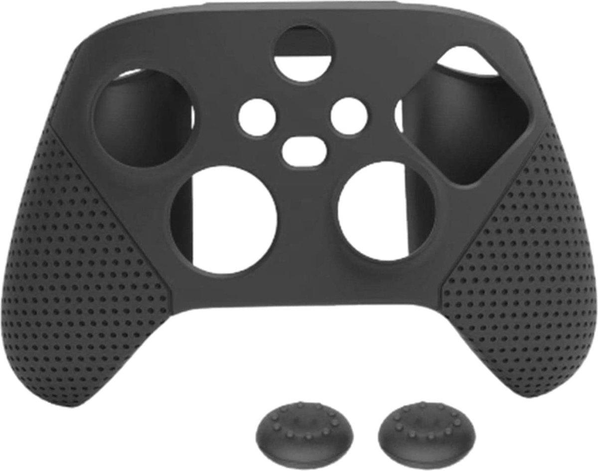 Zachte Antislip Siliconen hoesje Controller Cover Skins Duimgrepen Joystick Caps Beschermhoes voor Xbox Series S X Controller - Zwart