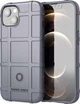 Mobigear Hoesje geschikt voor Apple iPhone 13 Telefoonhoesje Flexibel TPU | Mobigear Rugged Shield Backcover Shockproof | Schokbestendig iPhone 13 Telefoonhoesje | Anti Shock Proof - Grijs