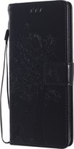 Mobigear Telefoonhoesje geschikt voor Sony Xperia 10 II Hoesje | Mobigear Tree Bookcase Portemonnee | Pasjeshouder voor 2 Pasjes | Telefoonhoesje voor Pinpas / OV Kaart / Rijbewijs - Zwart
