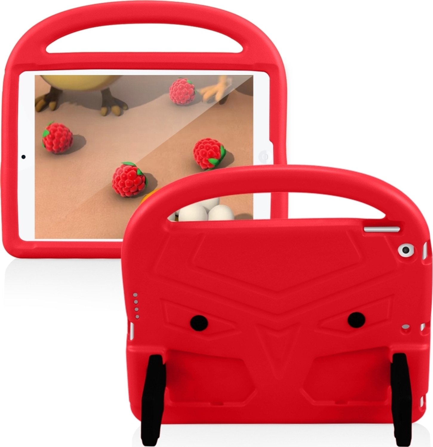 Mobigear Buddy Tablethoes geschikt voor Apple iPad 9 (2021) Kinder Tablethoes met Handvat - Rood