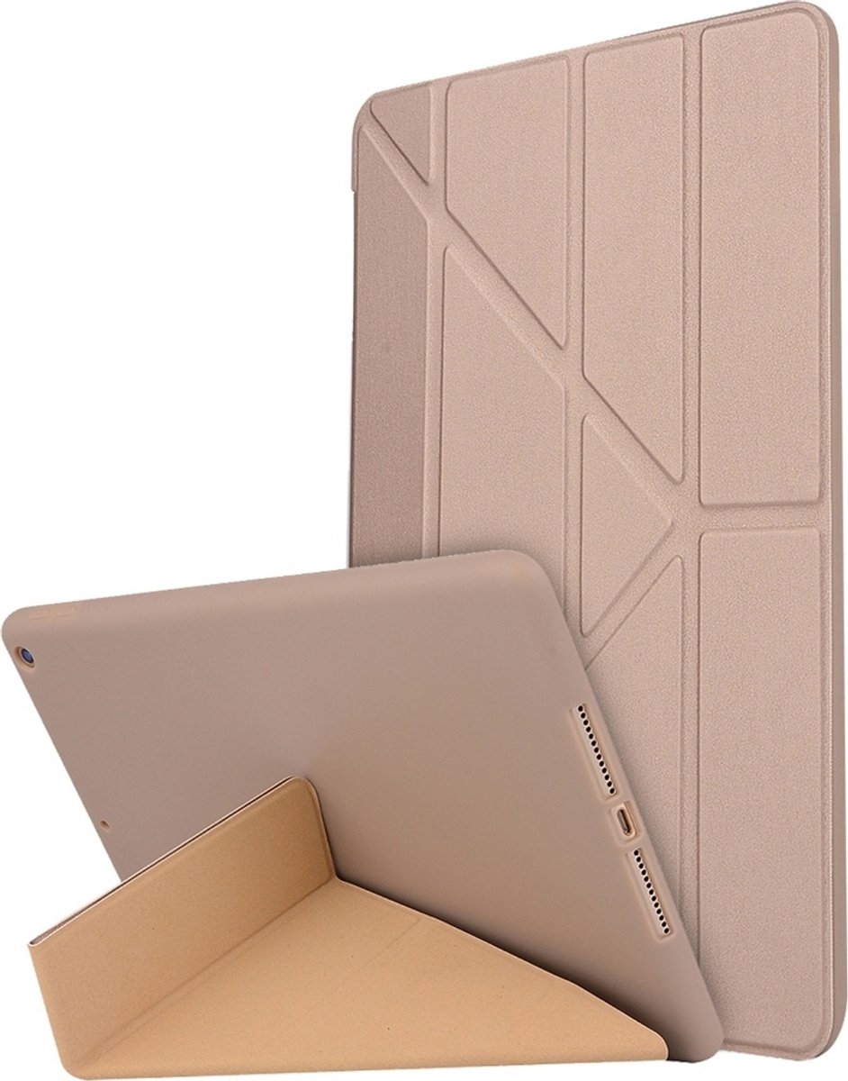 Mobigear Tablethoes geschikt voor Apple iPad 8 (2020) Hoes | Mobigear Origami Bookcase - Goud