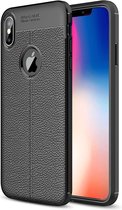 Mobigear Hoesje geschikt voor Apple iPhone XS Max Telefoonhoesje Flexibel TPU | Mobigear Luxury Backcover | iPhone XS Max Case | Back Cover - Zwart