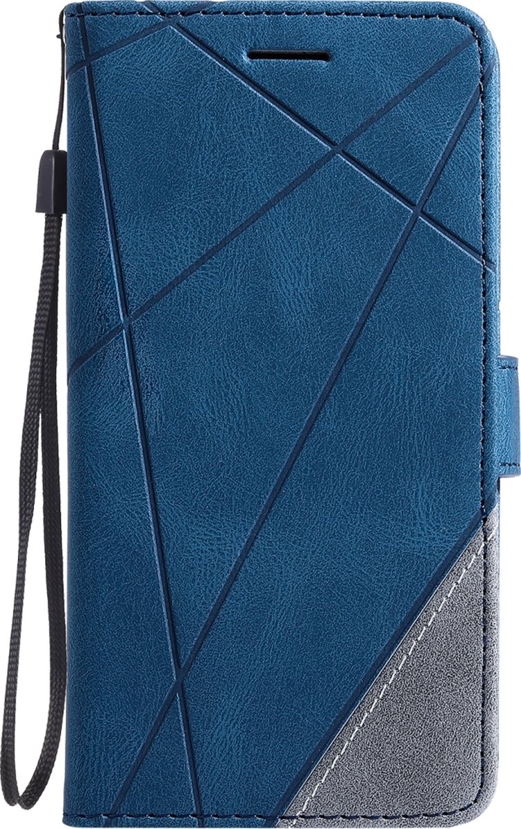 Mobigear Telefoonhoesje geschikt voor Apple iPhone 12 Pro Max Hoesje | Mobigear Rhombus Bookcase Portemonnee | Pasjeshouder voor 3 Pasjes | Telefoonhoesje voor Pinpas / OV Kaart / Rijbewijs - Blauw