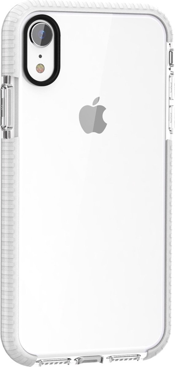Mobigear Hoesje geschikt voor Apple iPhone X Telefoonhoesje Hardcase | Mobigear Full Bumper Backcover Shockproof | Schokbestendig iPhone X Telefoonhoesje | Anti Shock Proof - Transparant / Wit