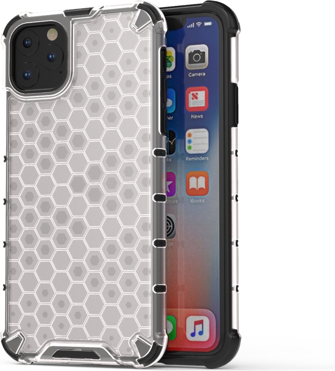 Mobigear Doorzichtig Hoesje geschikt voor Apple iPhone 11 Telefoonhoesje Hardcase | Mobigear Honeycomb Backcover Shockproof | Doorzichtig Telefoonhoesje iPhone 11 | Schokbestendig iPhone 11 Telefoonhoesje | Anti Shock Proof - Transparant