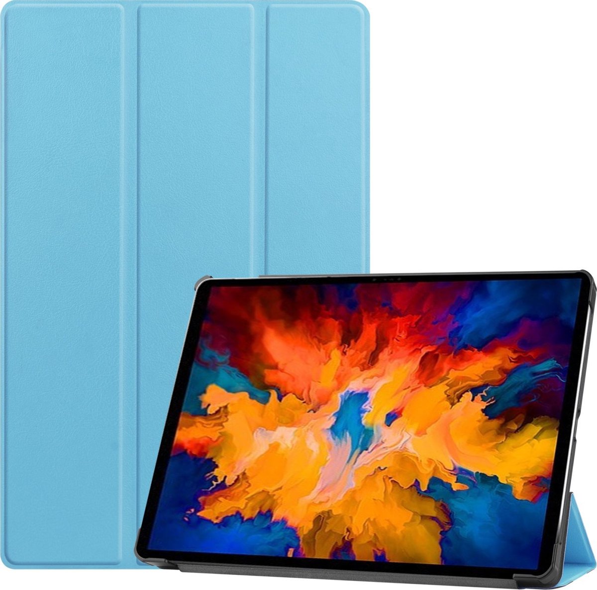 Mobigear - Tablethoes geschikt voor Lenovo Tab P11 Pro Gen 1 Hoes | Mobigear Tri-Fold Bookcase - Blauw