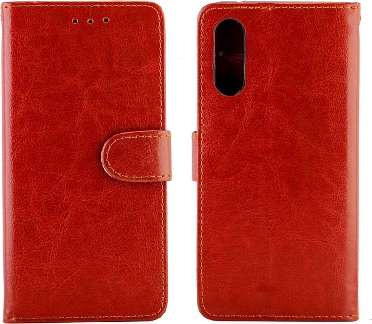 Mobigear Telefoonhoesje geschikt voor Samsung Galaxy A90 Hoesje | Mobigear Wallet Bookcase Portemonnee | Pasjeshouder voor 3 Pasjes | Telefoonhoesje voor Pinpas / OV Kaart / Rijbewijs - Bruin