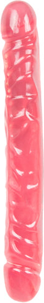 Goedkoopste Doc Johnson Crystal Jellies dubbele dildo Jr. Double Dong roze - 30,23 cm